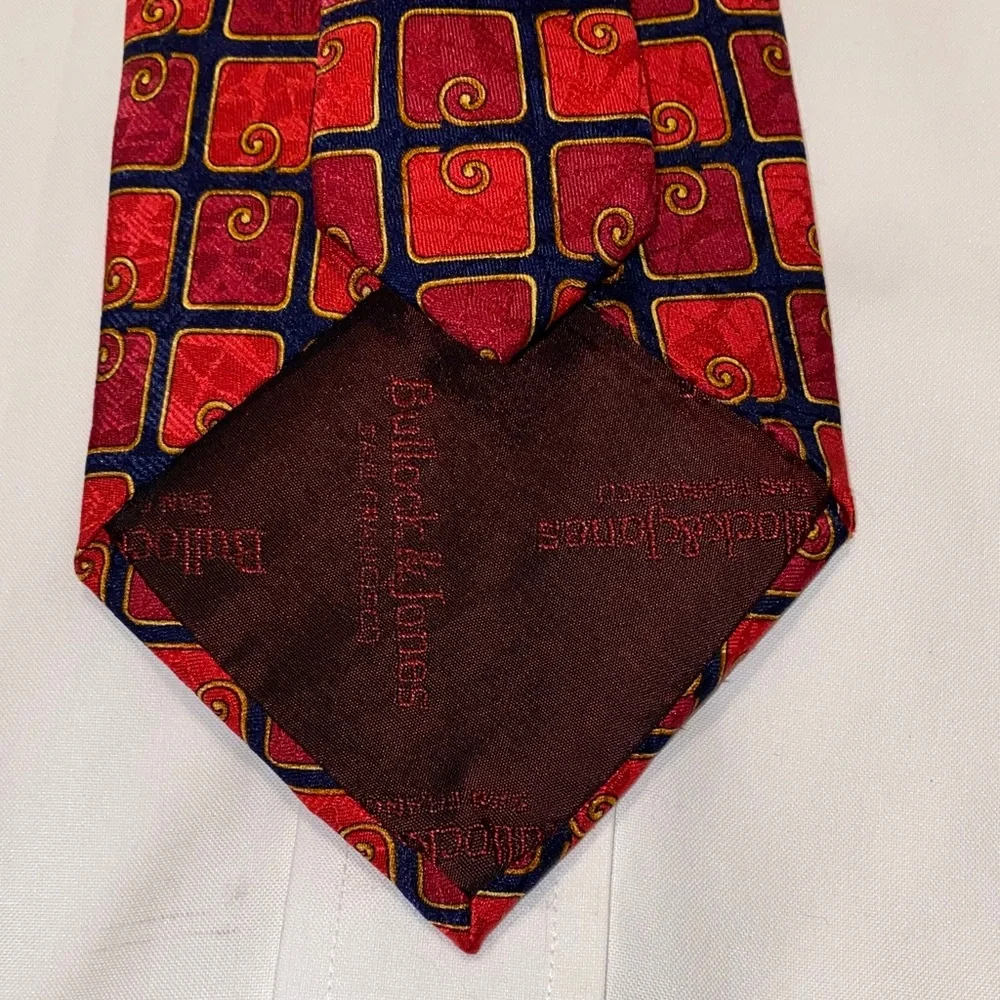 Bullock and Jones Red Silk Tie